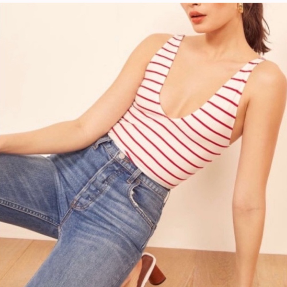Reformation | Striped ribbed tank